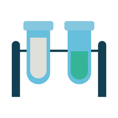 test tubes on stand, flat style