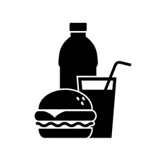 Food courts icon, fast food, logo isolated on white background