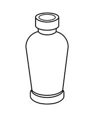 Vintage bottle - vector linear illustration for coloring. An open small bottle is an element for a coloring book. Outline.