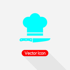 The Chef Hat And Crossed Knifes Icon Vector Illustration Eps10