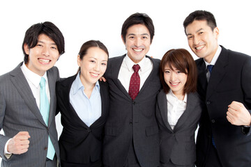 肩を組むビジネスマンとＯＬ