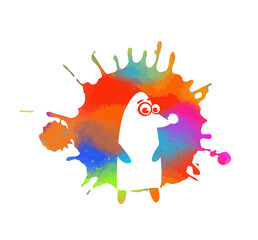 A multicolored abstract hedgehog. Vector illustration