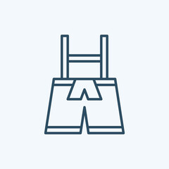 Obraz premium Lederhose pant, Bavarian Man traditional cloth, Icon Logo Vector Isolated. Oktoberfest Icon Set. Editable Stroke and Pixel Perfect.