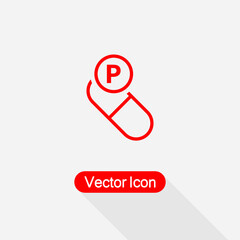Vitamin P In Pill Icon Vector Illustration Eps10