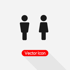 WC Icon, Man and Woman Icon, Toilet Icon Vector Illustration Eps10