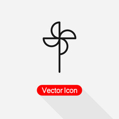 Windmill Toy Filled Icon, Pinwheel Icon Vector Illustration Eps10