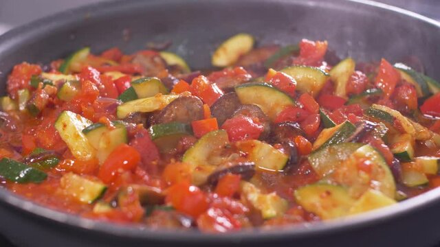 Preparation of homemade dinner -  hungarian meal -  Letcho.