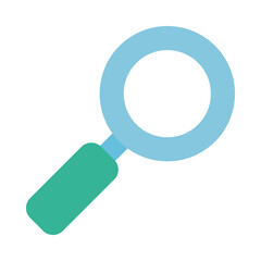 magnifying glass icon, flat style