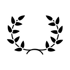 leaves wreath icon, silhouette style