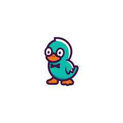 Creative fun drawing baby duck with variant color