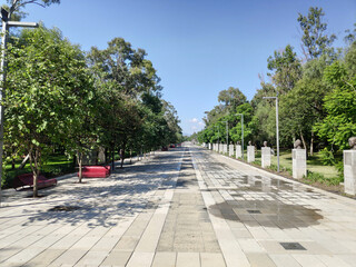Las fuentes sobre Avenida de los Compositores en la segunda sección del Bosque de Chapultepec en...