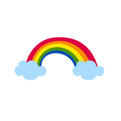 rainbow rising from the clouds vector