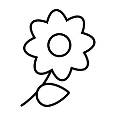 beautiful flower icon, line style