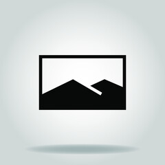 landscape icon or logo in  glyph
