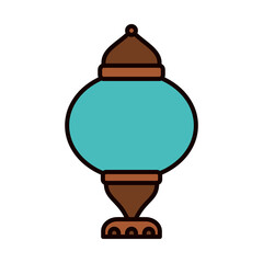 turkish lamp icon, line and fill style