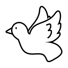 peace dove icon, line style