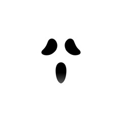 Spooky face icon, ghost eye vector illustration.