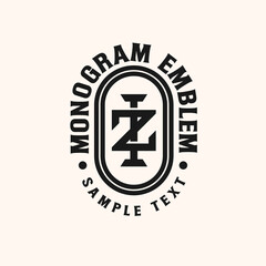 Initial IZ ZI Monogram Emblem Logo Template