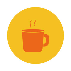 hot coffee mug icon, block style