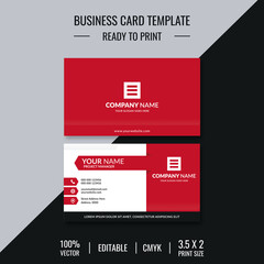 Clean business card template with double sided