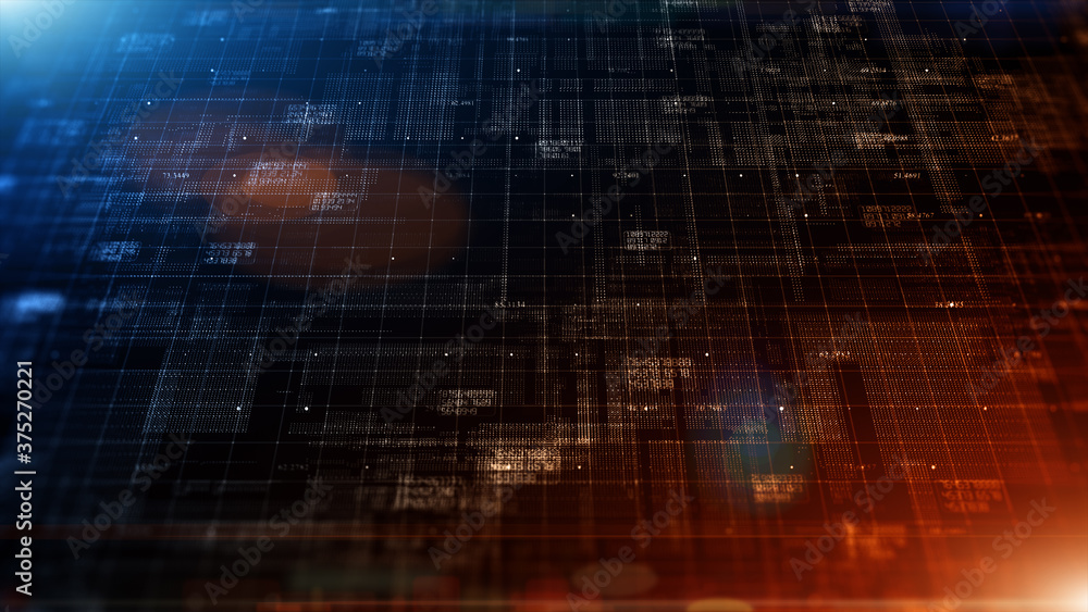 Poster digital cyberspace with particles abstract background concept