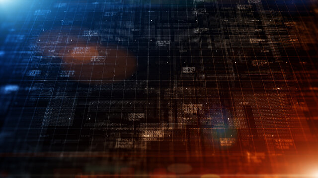 Digital Cyberspace with Particles Abstract Background concept