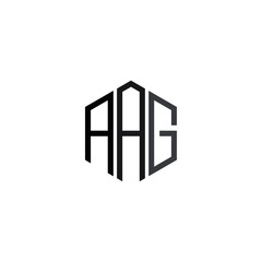 AAG,GAA,AGA Initial Logo Letter of Symbol Company. Modern template Flat black signs design on White Background. vector icon illustration - Vector