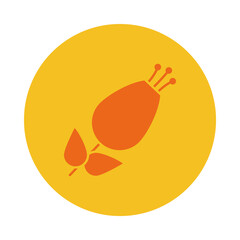 autumn flower icon, block style