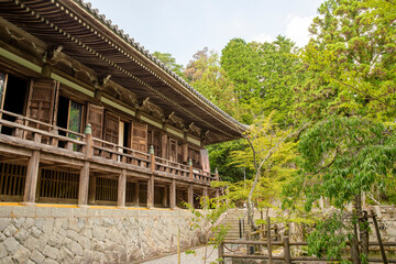 Obraz premium Large auditorium of Banshu-Kiyomizu temple in Kato city, Hyogo, Japan. 