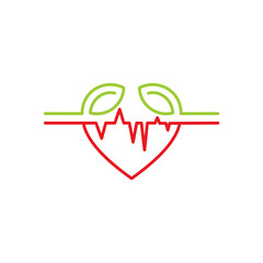 love and leaf logo, flat style design