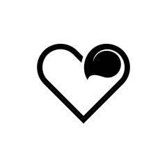 love and leaf logo, flat style design