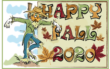 Happy Scarecrow Fall Sign
