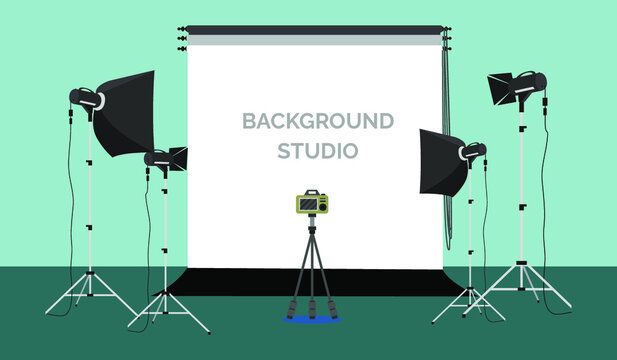 photo camera and tripod background studio 