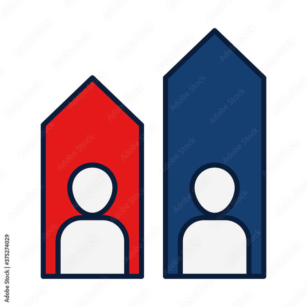 Poster analytic candidate poll bar graph result statistics, line and fill style