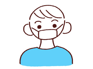 男性 正面 マスク姿