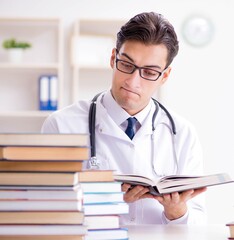 Medical student preparing for university exams