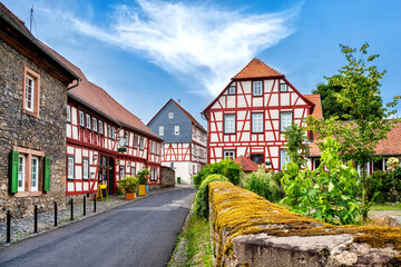 Cityscape of the idyllic old town Lich in der Wetterau, Germany