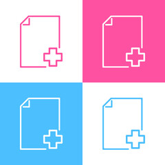 Fototapeta premium Clipboard, medical file,report medical icon, outline, thin line. Can be used for many purposes, website. Trendy style and editable vector. EPS 