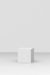 an abstract white box on a white background.