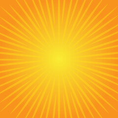 Obraz premium Sunburst retro sun rays yellow background. vector illustration