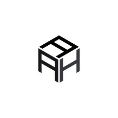 AAH,HAA,AHA Initial Logo Letter of Symbol Company. Modern template Flat black signs design on White Background. vector icon illustration - Vector
