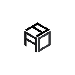 Initial design vector. letter AA0 logo template Polygon Monogram Logo