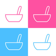 Bowl with a spoon, healthy food icon. Can be used for many purposes, website. Trendy style and editable vector. EPS.