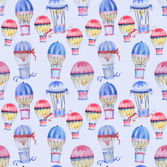 Balloons fly seamless pattern digital paper