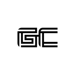 initial letter gc line stroke logo modern