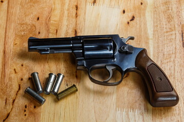 Firearms Revolver,Old revolver, .38 gun and ammunition,conceal gun with bullet home protection...