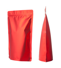 red foil zipper bag packaging on white background