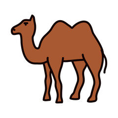 arabian camel icon, line and fill style