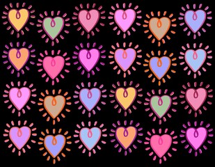 Seamless background pattern with hearts. Vector illustration