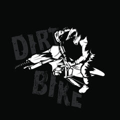 motocross dirt bike illustration poster tshirt vector